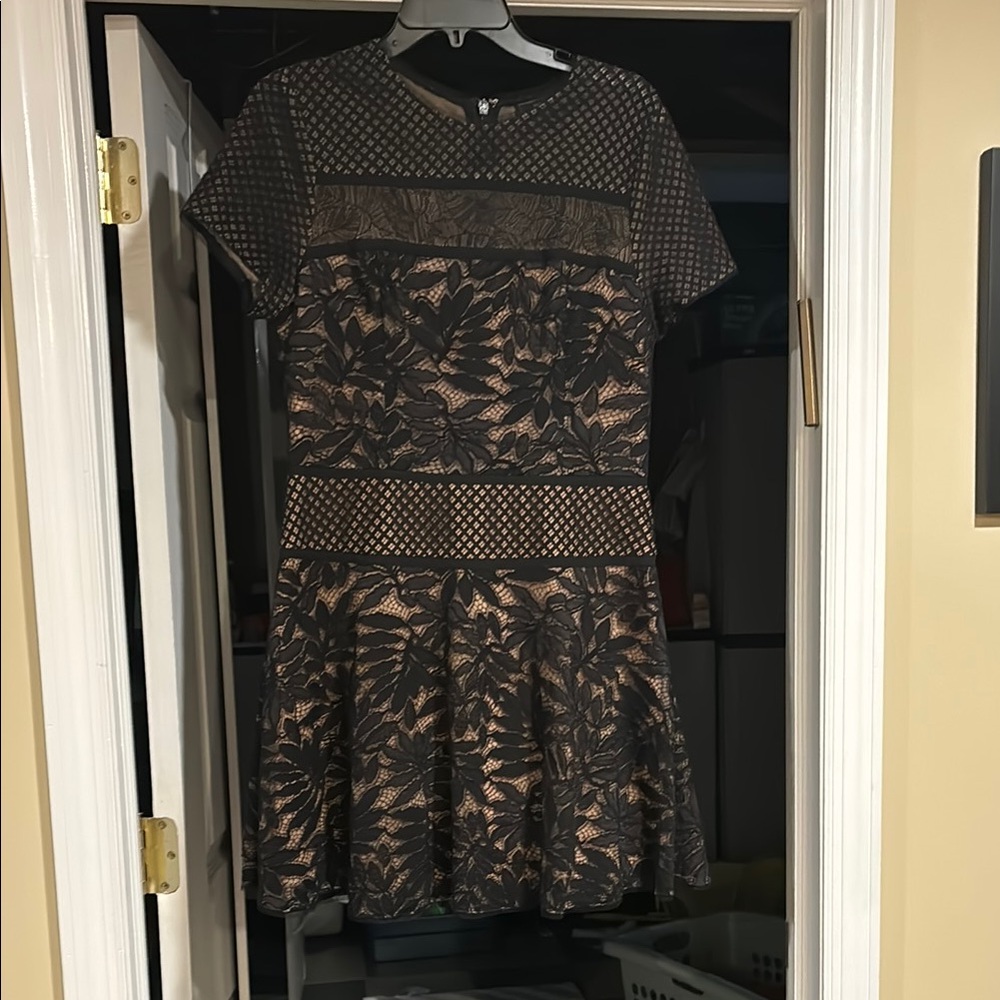 Elegant Black and Tan Dress